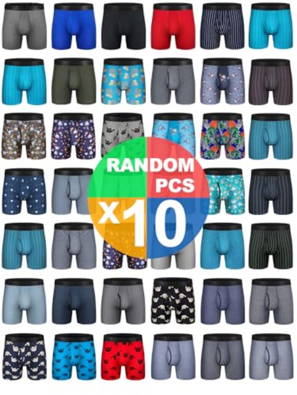 Mens Boxer Briefs Cotton Underwear 6 Inch No Ride Up Regular Fit Stretch Wide
